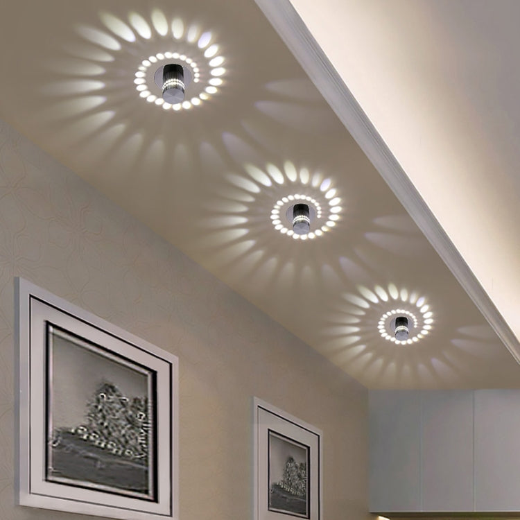 3W Modern Interior Creative Spiral Round Wall Lamp for Club, KTV, Corridor, Aisle, Background Wall Decoration Lamp Wall Mounted(Blue Light) -  by PMC TechLife | Online Shopping South Africa | PMC TechLife