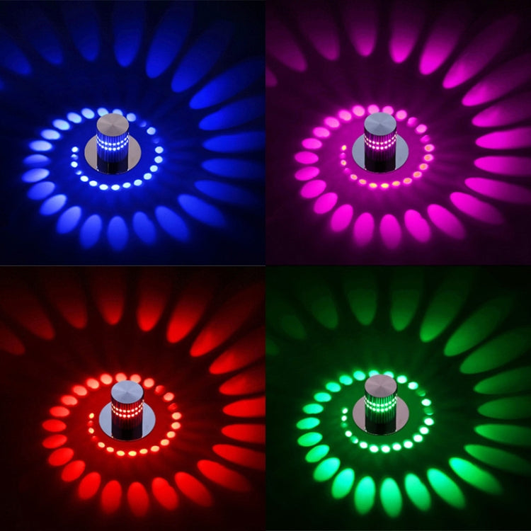 3W Modern Interior Creative Spiral Round Wall Lamp for Club, KTV, Corridor, Aisle, Background Wall Decoration Lamp Wall Mounted(Blue Light) -  by PMC TechLife | Online Shopping South Africa | PMC TechLife