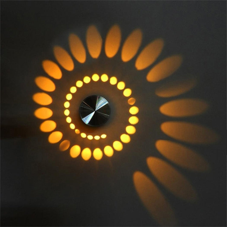 3W Modern Interior Creative Spiral Round Wall Lamp for Club, KTV, Corridor, Aisle, Background Wall Decoration Lamp Wall Mounted(Warm White Light) -  by PMC TechLife | Online Shopping South Africa | PMC TechLife