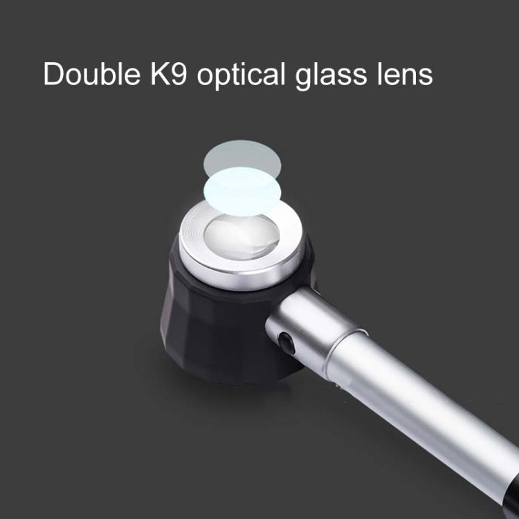 Handheld With Scale With 3 Lights 45 Times Magnifying Glass High-Definition Double Lens Magnifying Glass - Hand Held Style by PMC TechLife | Online Shopping South Africa | PMC TechLife