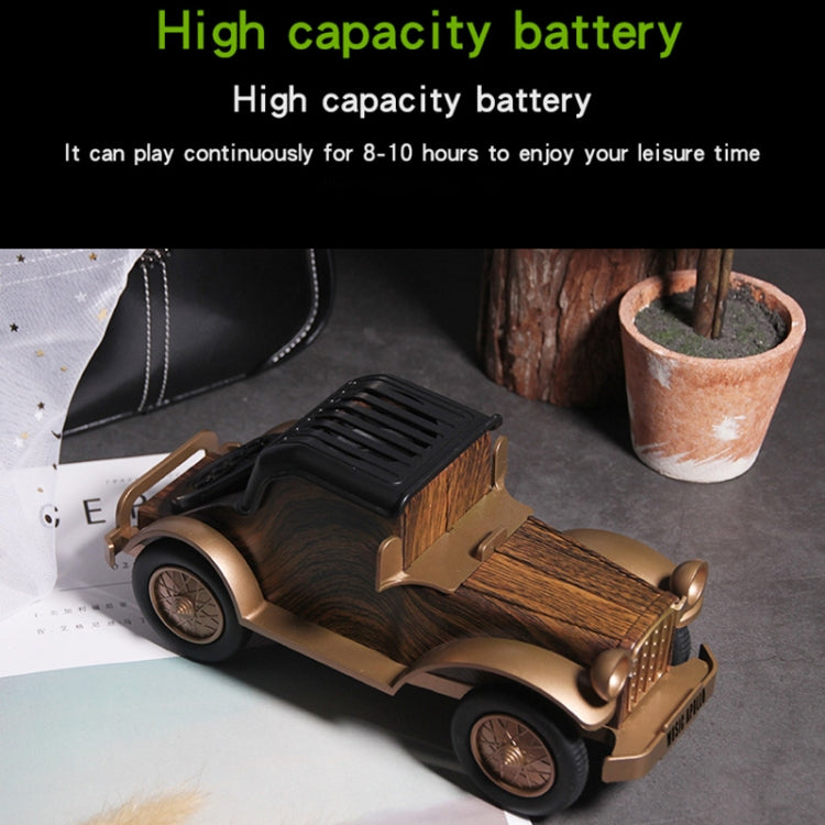 A9 Retro Wood Grain Classic Car Shape Wireless Bluetooth Speaker Subwoofer Radio Portable Mobile Phone Stand Mini Speaker(Rose Pear) - free shipping - PMC TechLife - Order now!