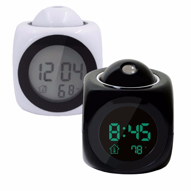Multi-function LED Projection Alarm Clock Voice Talking Clock, Specification:White without USB cable - Wall Clock by PMC TechLife | Online Shopping South Africa | PMC TechLife