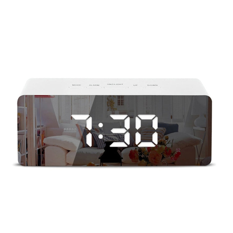 LED Mirror Alarm Clock Digital Snooze Table Clock Electronic Time Temperature Large Display  White Light - Wall Clock by PMC TechLife | Online Shopping South Africa | PMC TechLife | Buy Now Pay Later Mobicred