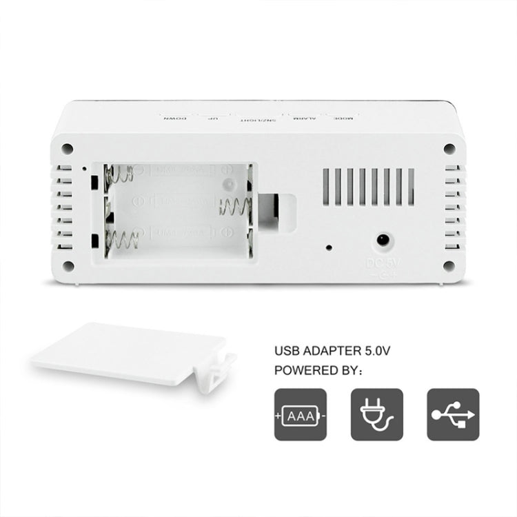 LED Mirror Alarm Clock Digital Snooze Table Clock Electronic Time Temperature Large Display  White Light - Wall Clock by PMC TechLife | Online Shopping South Africa | PMC TechLife | Buy Now Pay Later Mobicred