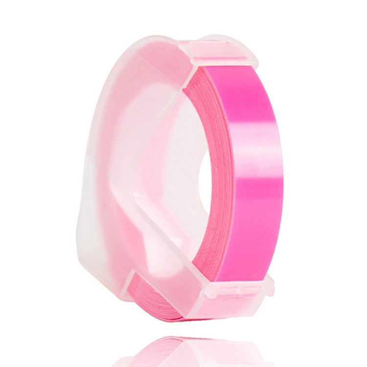 CIDY 9mm 3D Embossed Manual Label Tape, Suitable Label Machine DYMO1610 / Motex1540 Sticker Printer(Fluorescent Pink 3D-FP25) - Tape & Solid glue by PMC TechLife | Online Shopping South Africa | PMC TechLife