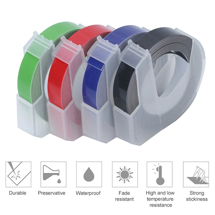 CIDY 9mm 3D Embossed Manual Label Tape, Suitable Label Machine DYMO1610 / Motex1540 Sticker Printer(Fluorescent Pink 3D-FP25) - Tape & Solid glue by PMC TechLife | Online Shopping South Africa | PMC TechLife