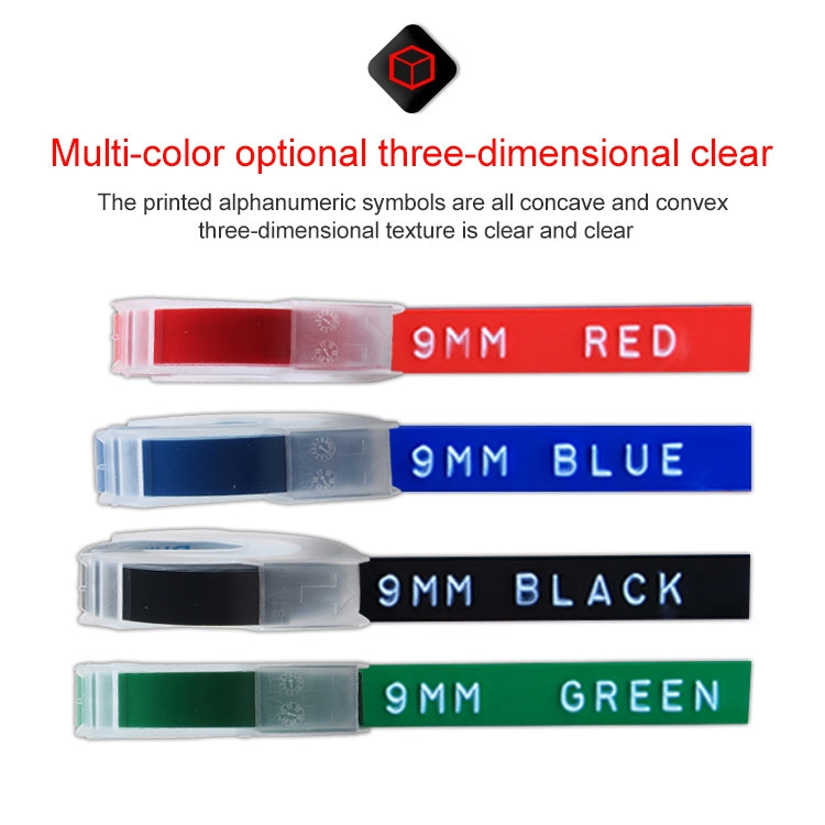 CIDY 9mm 3D Embossed Manual Label Tape, Suitable Label Machine DYMO1610 / Motex1540 Sticker Printer(Fluorescent Pink 3D-FP25) - Tape & Solid glue by PMC TechLife | Online Shopping South Africa | PMC TechLife