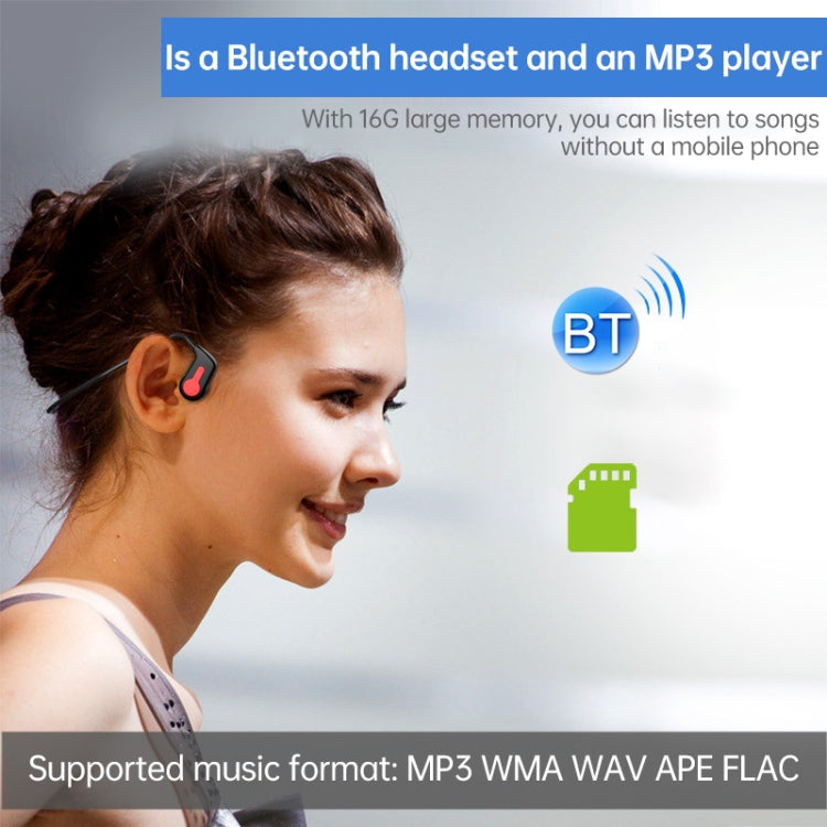 K3 Bone Conduction Bluetooth 5.0 Wireless Headphones Waterproof Headphones 16GB RAM(Blue) - Bluetooth Earphone by PMC TechLife | Online Shopping South Africa | PMC TechLife