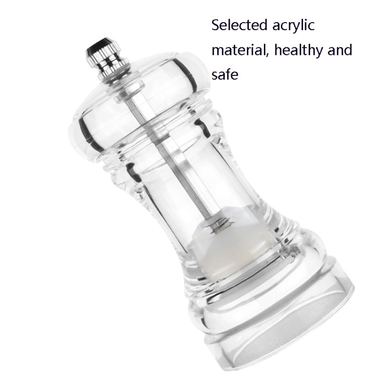 Acrylic Transparent Pepper Grinder Manual Pepper Grinder Ceramic Core Multi-Purpose Seasoning Bottle, Specification: 4 Inch - Stirrer & Squeezer by PMC TechLife | Online Shopping South Africa | PMC TechLife