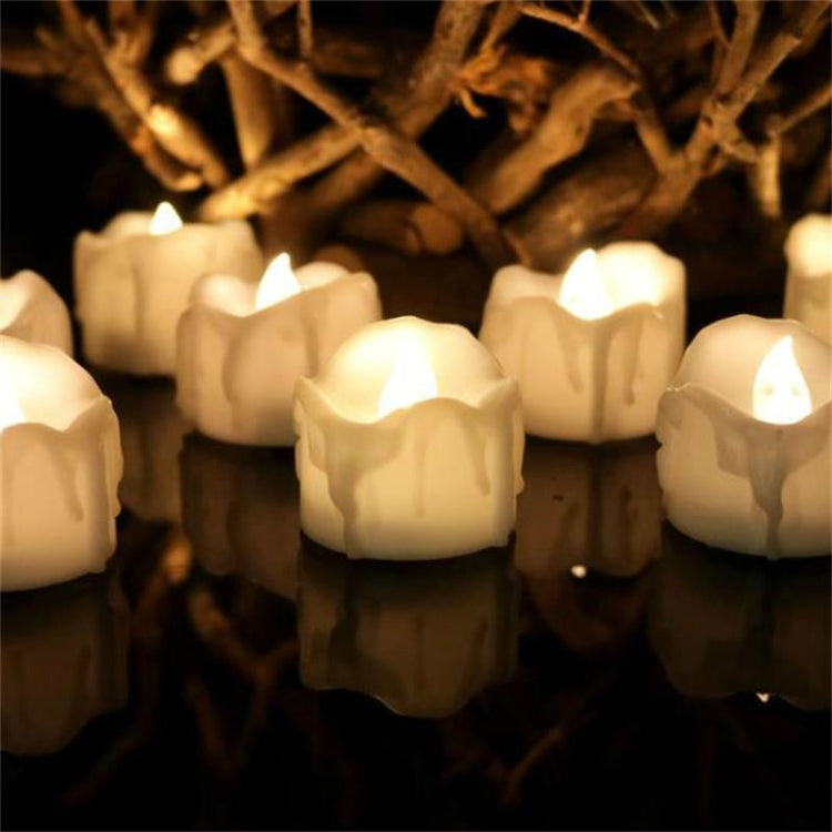 12 PCS/Box  LED Candle Electronic Tea Wax Simulation Tears Electronic Candle Light Wedding Decoration Candle Light(Warm White) - Candles & Candle Holders by PMC TechLife | Online Shopping South Africa | PMC TechLife