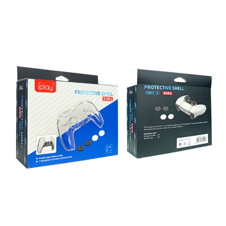 KJH PS5-002 Game Controller Crystal Shell Wireless Controller Protective Shell Cover PC Transparent Protective Hard Shell For PS5(Transparent Red) - Cases by KJH | Online Shopping South Africa | PMC TechLife