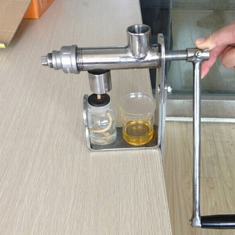 Manual Peanut Nuts Seeds Oil Press Expeller Oil Extractor Machine(Silver) - Stirrer & Squeezer by PMC TechLife | Online Shopping South Africa | PMC TechLife