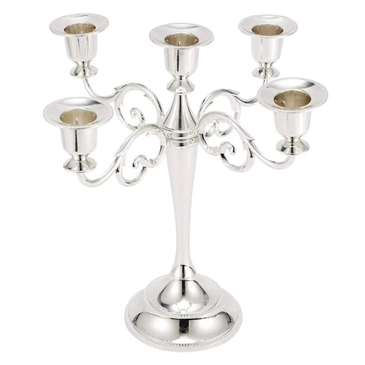 Retro Candlestick Home Decoration Living Room Cafe Theme Restaurant Jewelry Candlelight Dinner Props Gifts, Style:Silver-5 Arms - free shipping - PMC TechLife - Order now!