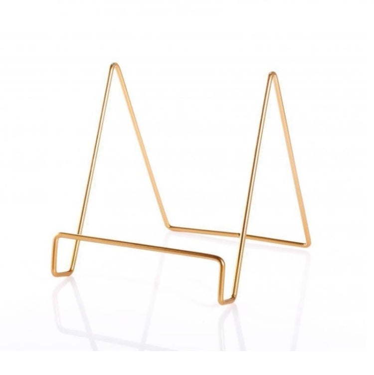 4 PCS Desktop Iron Art Plating Bracket for iPad / CD Display / Cookbook / Plate(Golden) - Desktop Holder by PMC TechLife | Online Shopping South Africa | PMC TechLife