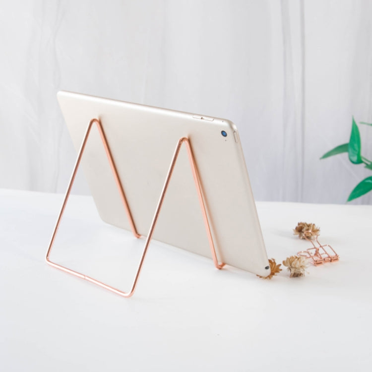 4 PCS Desktop Iron Art Plating Bracket for iPad / CD Display / Cookbook / Plate(Rose Gold) - Desktop Holder by PMC TechLife | Online Shopping South Africa | PMC TechLife