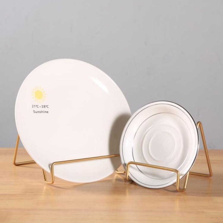 4 PCS Desktop Iron Art Plating Bracket for iPad / CD Display / Cookbook / Plate(Golden) - Desktop Holder by PMC TechLife | Online Shopping South Africa | PMC TechLife