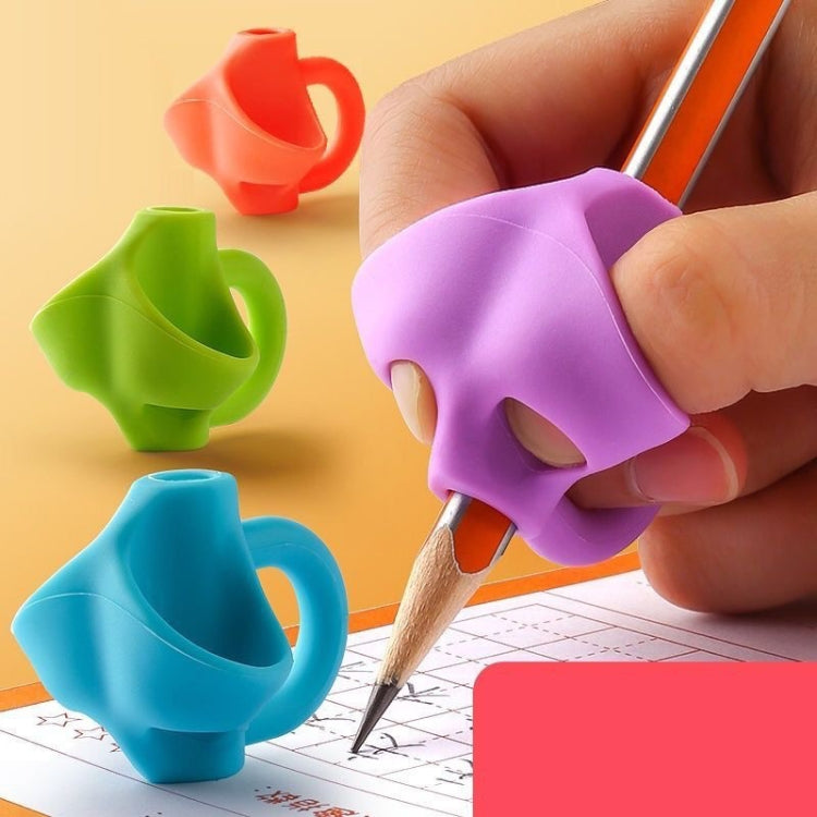 10pcs Children Calligraphy Posture Correction Grip Pen Tool Silicone Three-Finger Pencil Case, Random Colour Delivery - Corrector by PMC TechLife | Online Shopping South Africa | PMC TechLife