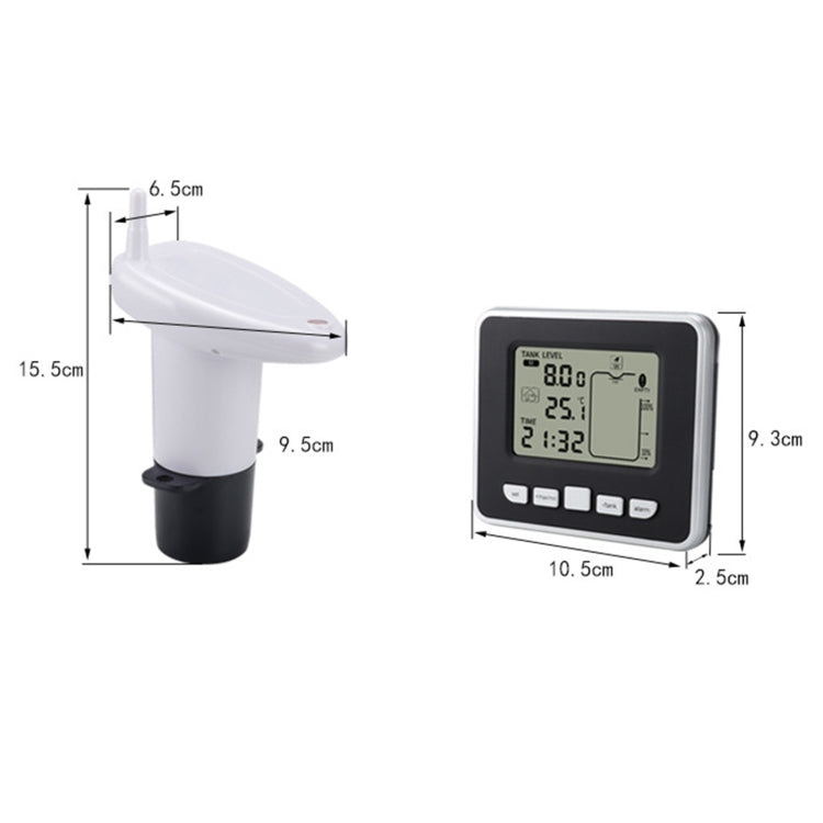 TS-FT002 Multifunctional Ultrasonic Electronic Water Tank Level Gauge With Indoor Temperature Thermometer Clock Display Water Level Gauge - free shipping - PMC TechLife - Order now!