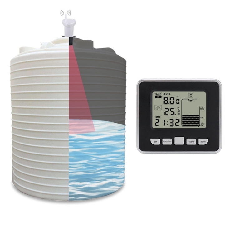 TS-FT002 Multifunctional Ultrasonic Electronic Water Tank Level Gauge With Indoor Temperature Thermometer Clock Display Water Level Gauge - free shipping - PMC TechLife - Order now!