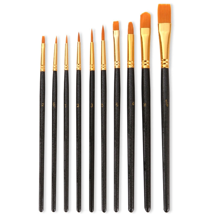 ZHU TING 10 in 1 Pearl Rod Nylon Hair Combination Brush Oil Paint Brush(Black Rods) - Art Supplies by PMC TechLife | Online Shopping South Africa | PMC TechLife
