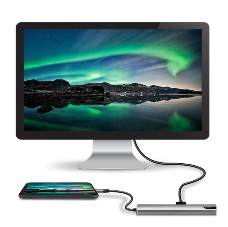 WC7367 8 in 1 87W Type-C to PD+USB3.0x2+SD+TF+HDMI+RJ45+Type-c Docking Station HUB - USB HUB by PMC TechLife | Online Shopping South Africa | PMC TechLife