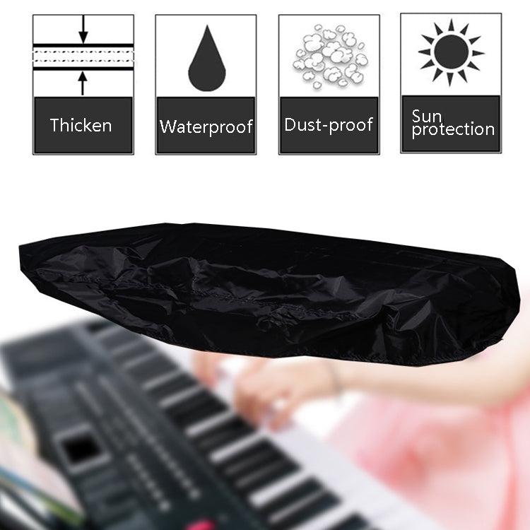 Water-Repellent Opening Electronic Keyboard Cover Oxford Cloth Dust Cover Drawstring Keyboard Instrument Cover, Size: 88 Key Black 124x49x36cm - Dust Covers by PMC TechLife | Online Shopping South Africa | PMC TechLife