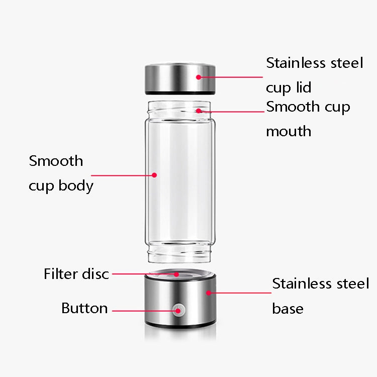 Portable Electrolyzed Water Cups Hydrogen-Rich Water Cups, Capacity: 420ml(Silver) - Vacuum Thermoses & Cups by PMC TechLife | Online Shopping South Africa | PMC TechLife