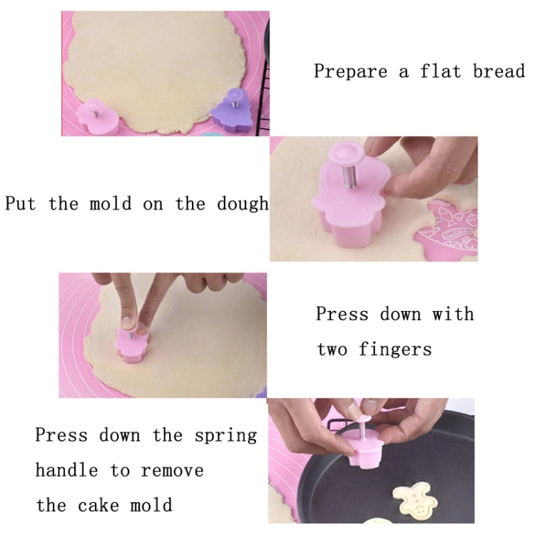 4 in 1 Three-Dimensional Fondant Biscuit Embossing Mold Push-Type Cake Mold Random Style Delivery - Food Molds by PMC TechLife | Online Shopping South Africa | PMC TechLife | Buy Now Pay Later Mobicred