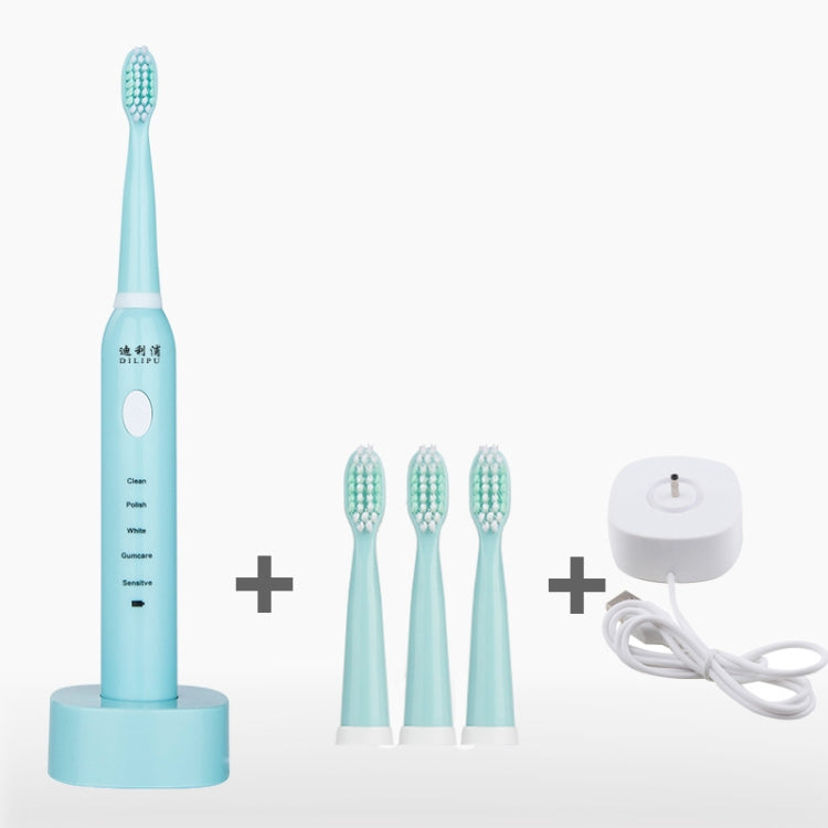 DELIPU Electric Toothbrush Rechargeable Sonic 5-Speed Adjustment Children Adult Household Waterproof Soft Hair Whitening Toothbrush USB Charging Stand (Blue) - Toothbrushes by PMC TechLife | Online Shopping South Africa | PMC TechLife