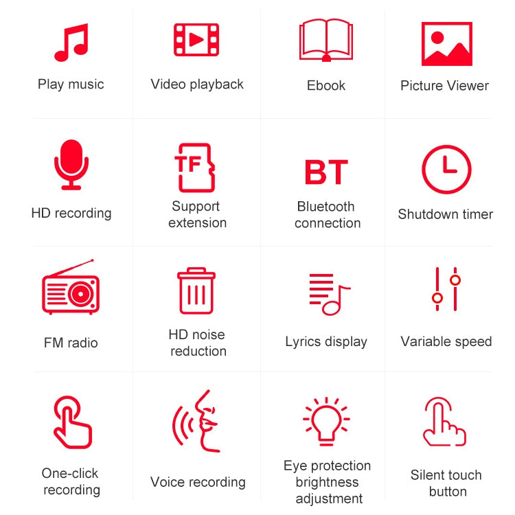 M22 Portable Bluetooth Touch Screen MP3 Player Recorder E-Book, Memory Capacity: 4GB(Black) - MP3 Player by PMC TechLife | Online Shopping South Africa | PMC TechLife