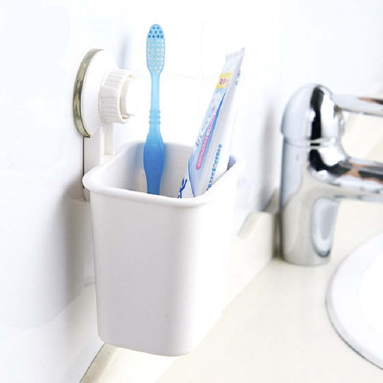 Suction Wall Toothpaste Toothbrush Holder Bathroom Shelf(White) - free shipping - PMC TechLife - Order now!