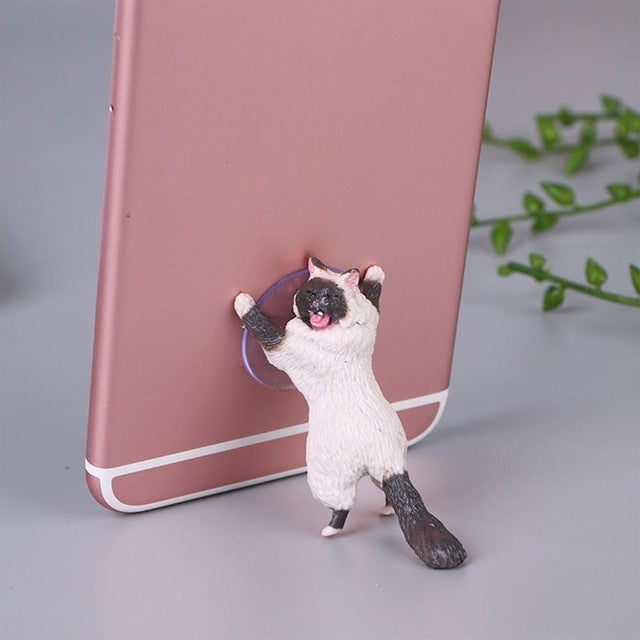 60 PCS Sucker Design Cute Cat Smartphone Holder(White 02) - Desktop Holder by PMC TechLife | Online Shopping South Africa | PMC TechLife