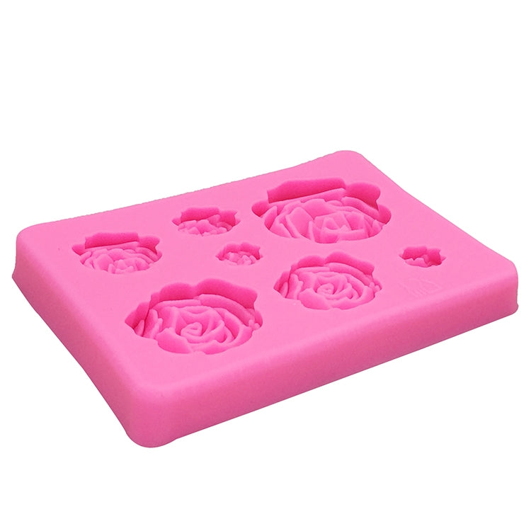 2 PCS DIY Handmade Soap Chocolate Fondant Baking Mold 3D Rose Flower Cake Decoration Silicone Mold(Pink) - Food Molds by PMC TechLife | Online Shopping South Africa | PMC TechLife