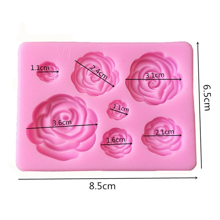 2 PCS DIY Handmade Soap Chocolate Fondant Baking Mold 3D Rose Flower Cake Decoration Silicone Mold(Pink) - Food Molds by PMC TechLife | Online Shopping South Africa | PMC TechLife