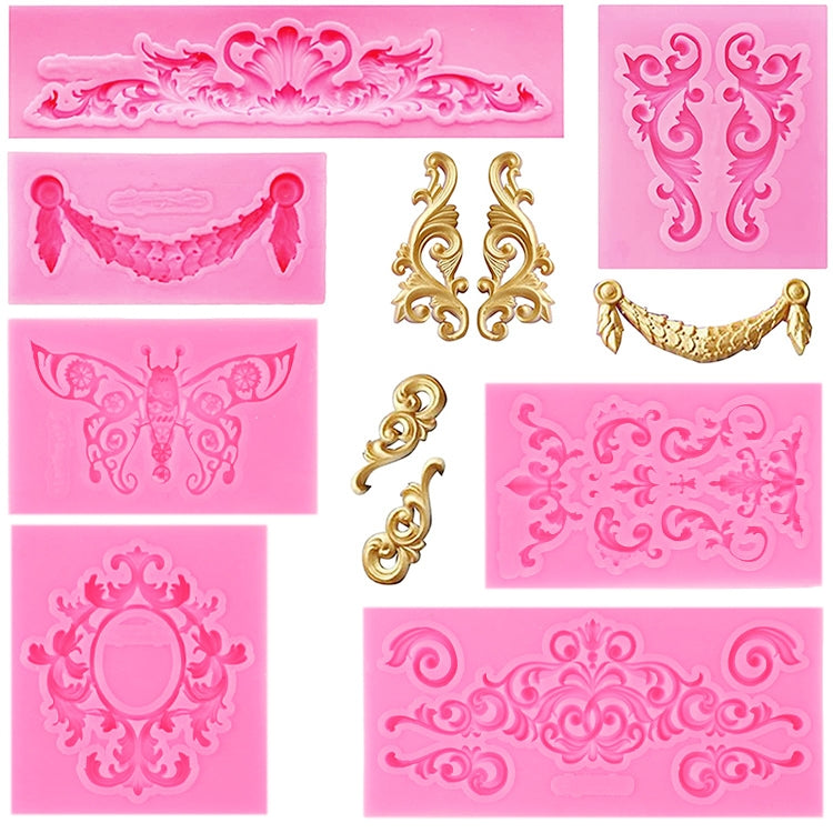 2 PCS Fondant Cake Silicone Mold Hollow Embossed Border Frame Retro Photo Frame Mould(1 5th 17-153) - free shipping - PMC TechLife - Order now!