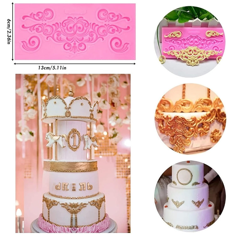 2 PCS Fondant Cake Silicone Mold Hollow Embossed Border Frame Retro Photo Frame Mould(1 5th 17-153) - free shipping - PMC TechLife - Order now!
