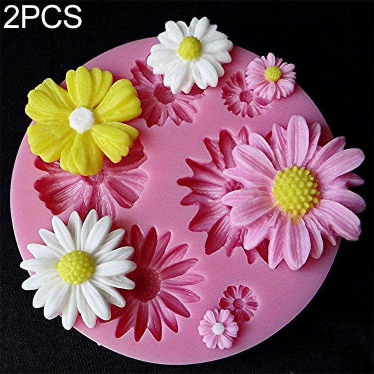 2 PCS 3D Flower Silicone Molds Fondant Craft Cake Candy Chocolate Ice Pastry Baking Tool(Pink) - Food Molds by PMC TechLife | Online Shopping South Africa | PMC TechLife