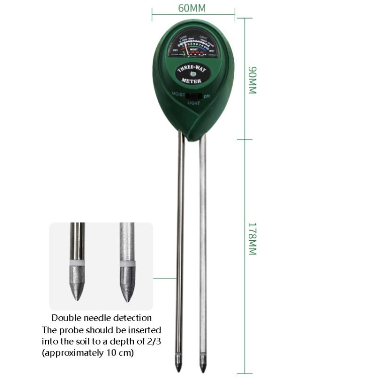 3 In 1 Soil Detector PH Value Light Intensity Test Pen Round Head Soil Dry Moisture Meter - free shipping - PMC TechLife - Order now!