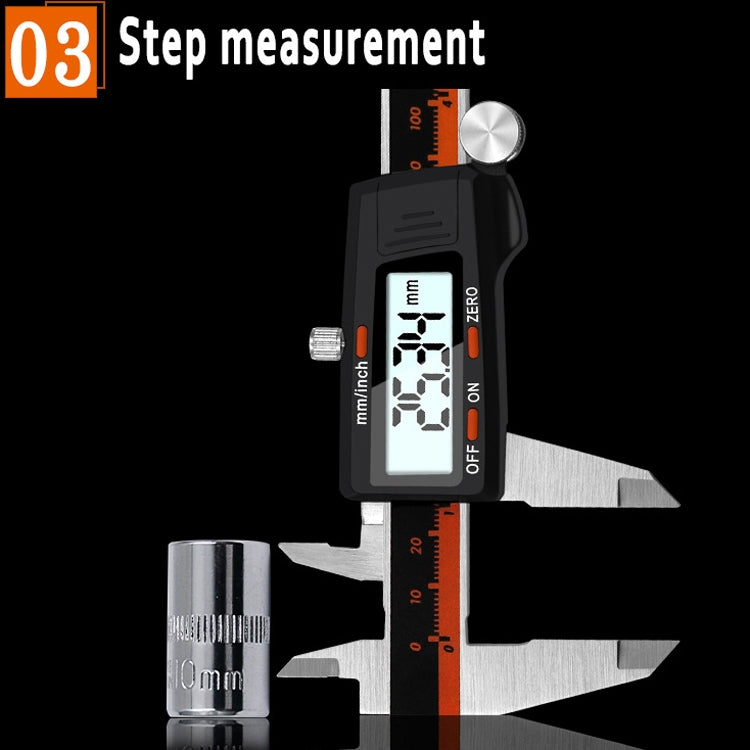 0-150mm Plastic Meter Stainless Steel Body Digital Display Electronic High-Precision Vernier Caliper, Specification: 2 Units of mm/inch - Measuring Tools by PMC TechLife | Online Shopping South Africa | PMC TechLife