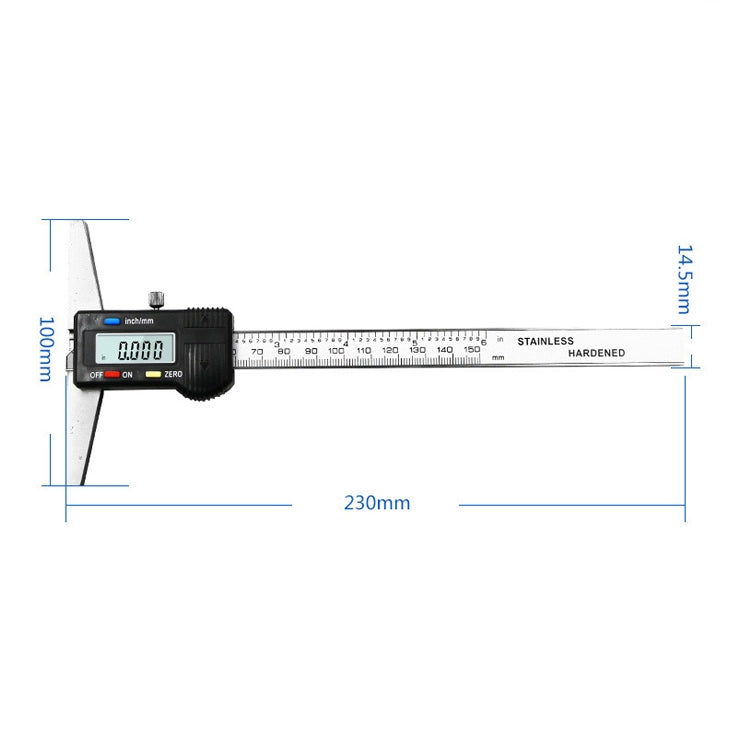 0-150mm Digital Display Depth Gauge Caliper Vernier Caliper Depth Measuring Ruler - free shipping - PMC TechLife - Order now!