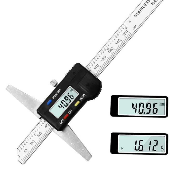 0-150mm Digital Display Depth Gauge Caliper Vernier Caliper Depth Measuring Ruler - free shipping - PMC TechLife - Order now!