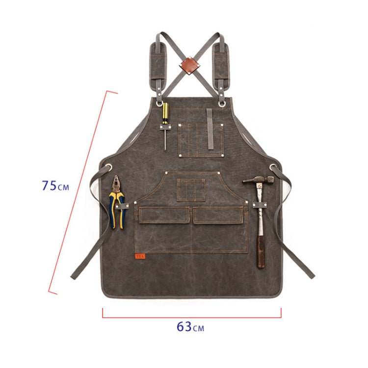 Canvas Apron Barber Roasting Cafe Gardening Woodworking Men And Women Canvas Work Clothes, Specification: Adult Models(Gray) - Aprons & Caps by PMC TechLife | Online Shopping South Africa | PMC TechLife
