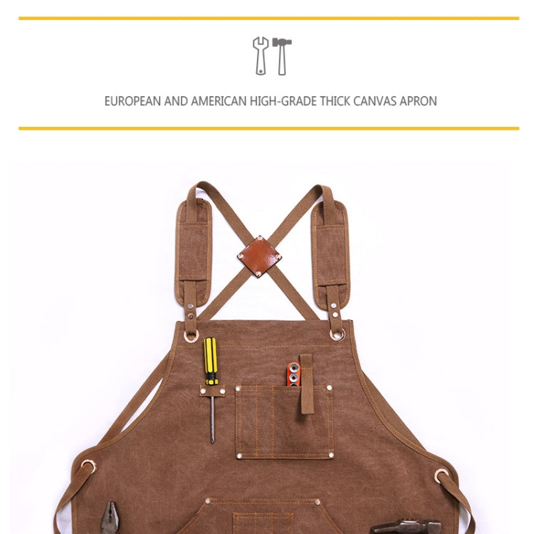 Canvas Apron Barber Roasting Cafe Gardening Woodworking Men And Women Canvas Work Clothes, Specification: Adult Models(Gray) - Aprons & Caps by PMC TechLife | Online Shopping South Africa | PMC TechLife