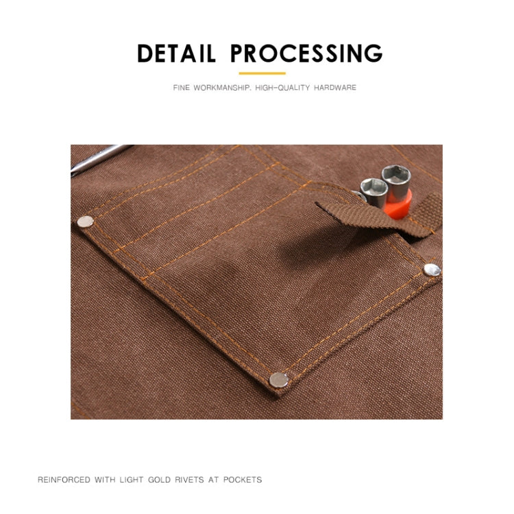 Canvas Apron Barber Roasting Cafe Gardening Woodworking Men And Women Canvas Work Clothes, Specification: Adult Models(Gray) - Aprons & Caps by PMC TechLife | Online Shopping South Africa | PMC TechLife