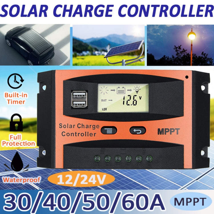 MPPT 12V/24V Automatic Identification Solar Controller With USB Output, Model: 30A - Others by PMC TechLife | Online Shopping South Africa | PMC TechLife