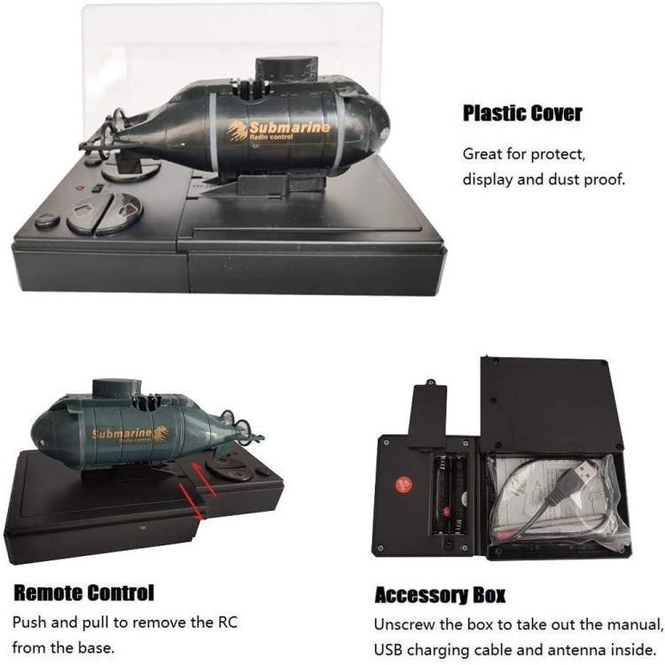 Children 2.4G Electric Six-Way Mini Submarine Model Boy Playing In Water Remote Control Boat Nuclear Submarine(Black) - RC Boats by PMC TechLife | Online Shopping South Africa | PMC TechLife
