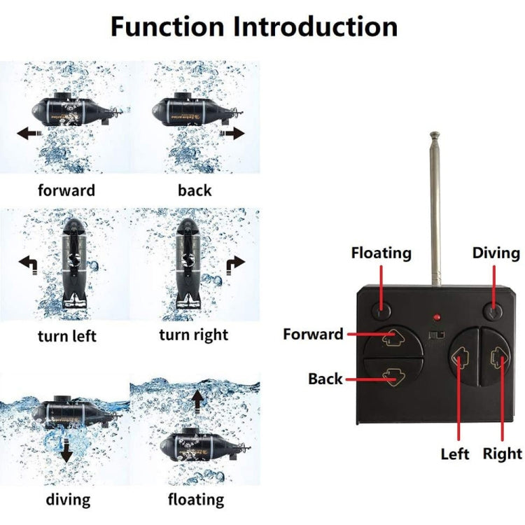 Children 2.4G Electric Six-Way Mini Submarine Model Boy Playing In Water Remote Control Boat Nuclear Submarine(Black) - RC Boats by PMC TechLife | Online Shopping South Africa | PMC TechLife