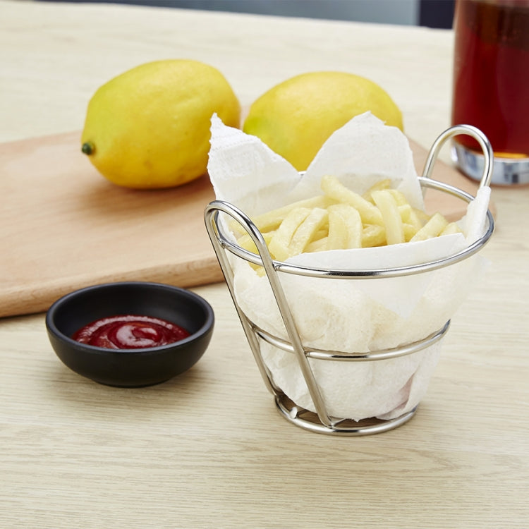 J13449 Stainless Steel Mini Fries Basket Restaurant Snack Bread Plate - Cutlery Sets by PMC TechLife | Online Shopping South Africa | PMC TechLife