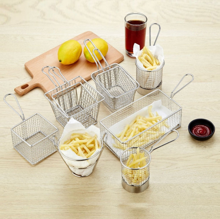 J13449 Stainless Steel Mini Fries Basket Restaurant Snack Bread Plate - Cutlery Sets by PMC TechLife | Online Shopping South Africa | PMC TechLife