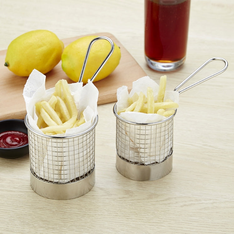 J13449 Stainless Steel Mini Fries Basket Restaurant Snack Bread Plate - Cutlery Sets by PMC TechLife | Online Shopping South Africa | PMC TechLife